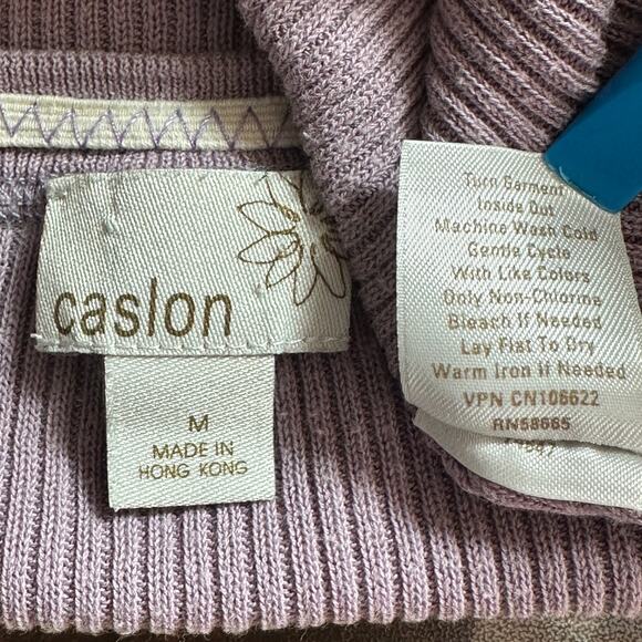 Caslon Ribbed Thermal Shirt Top Medium Lilac Purple 100 Cotton Y2K Soft Girl GUC - Picture 8 of 9